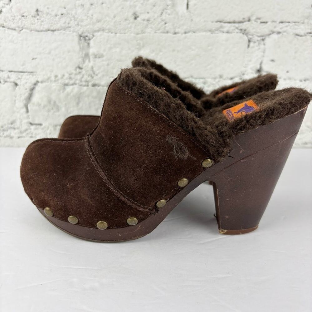 Vintage Patchwork Grommet Fur Lined Heels